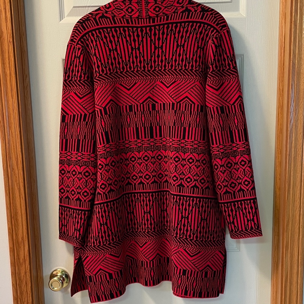 Ruby Rd Red and Black Patterned Women's Sweater - Picture 5 of 5